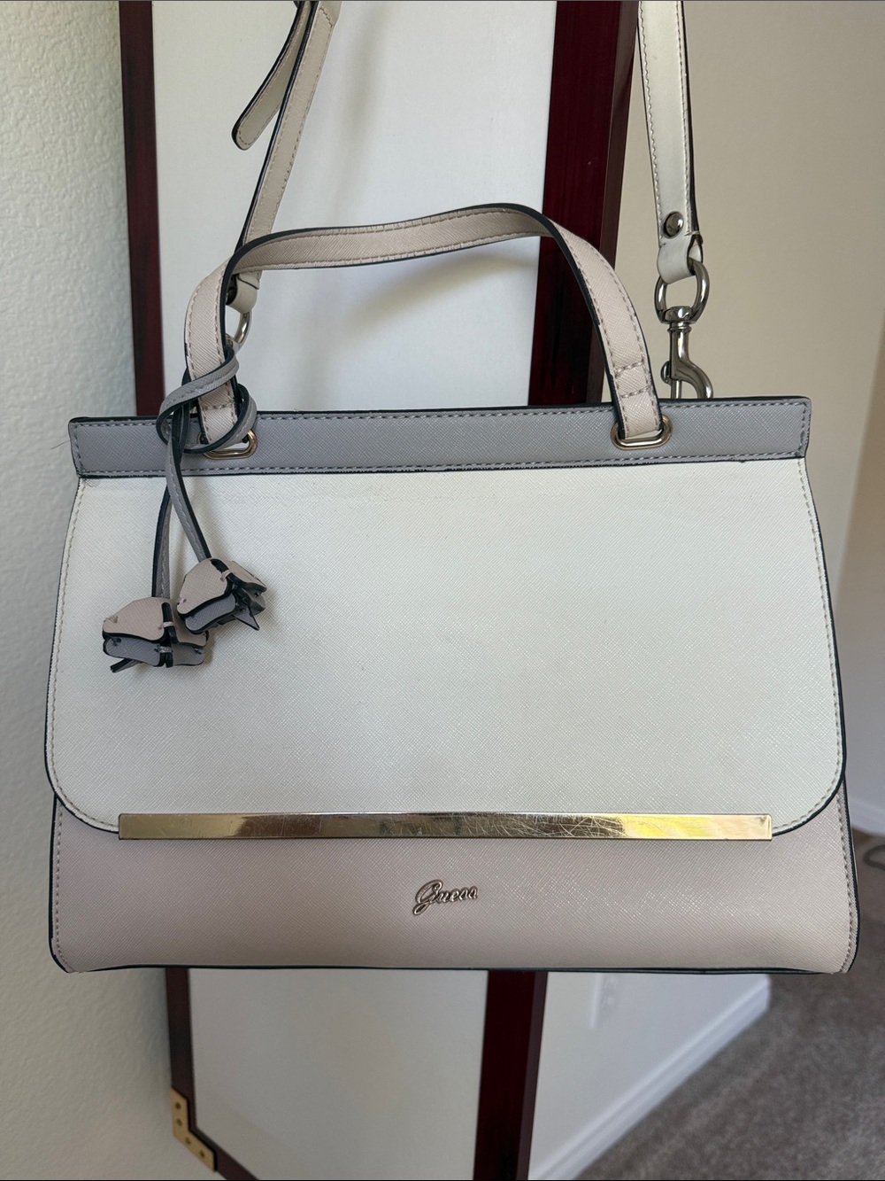 Guess Two-Tone Top-Handle Satchel